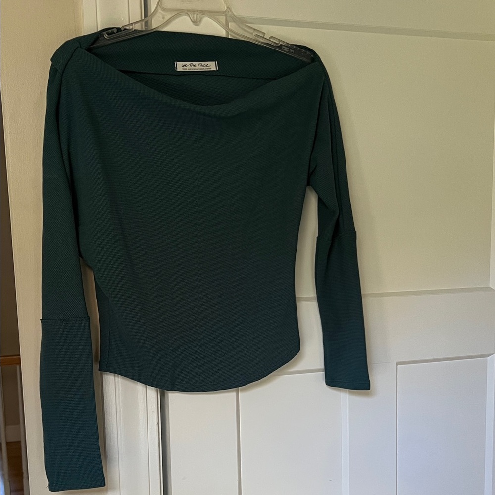 We The Free Dark Teal Textured Knit Top